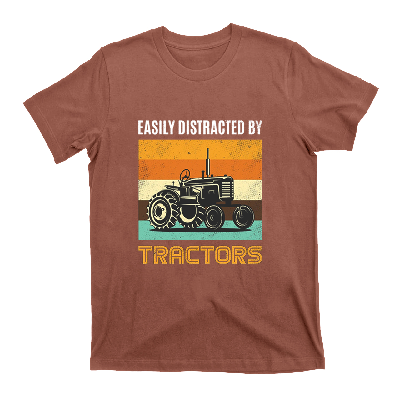 Easily Distracted By Tractors Funny T-shirt