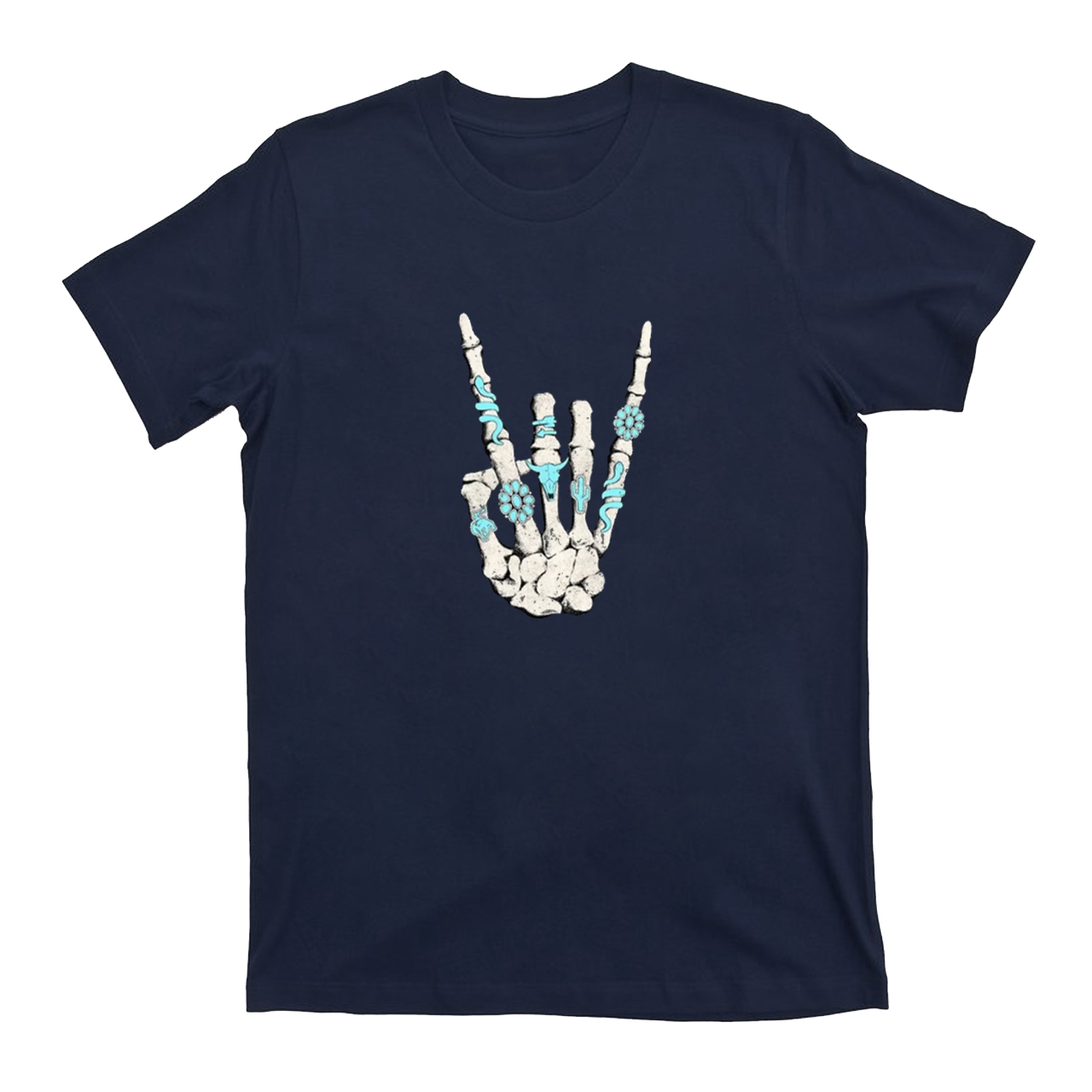 Western Rock On Skeleton American Rodeo T-Shirts