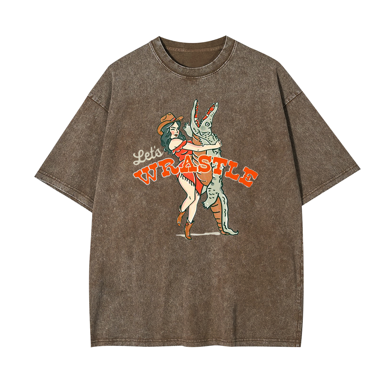 Let's Wrastle Cowgirl Power Garment-dye Tees