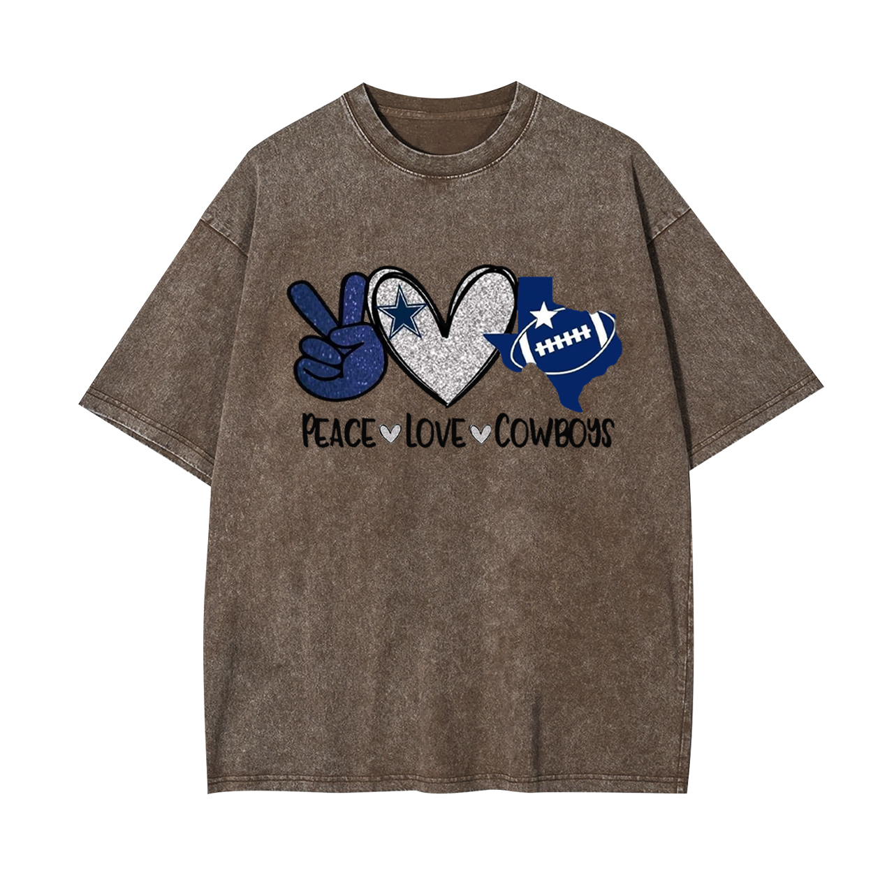 Peace Love Dallas Cowboys Garment-dye Tees