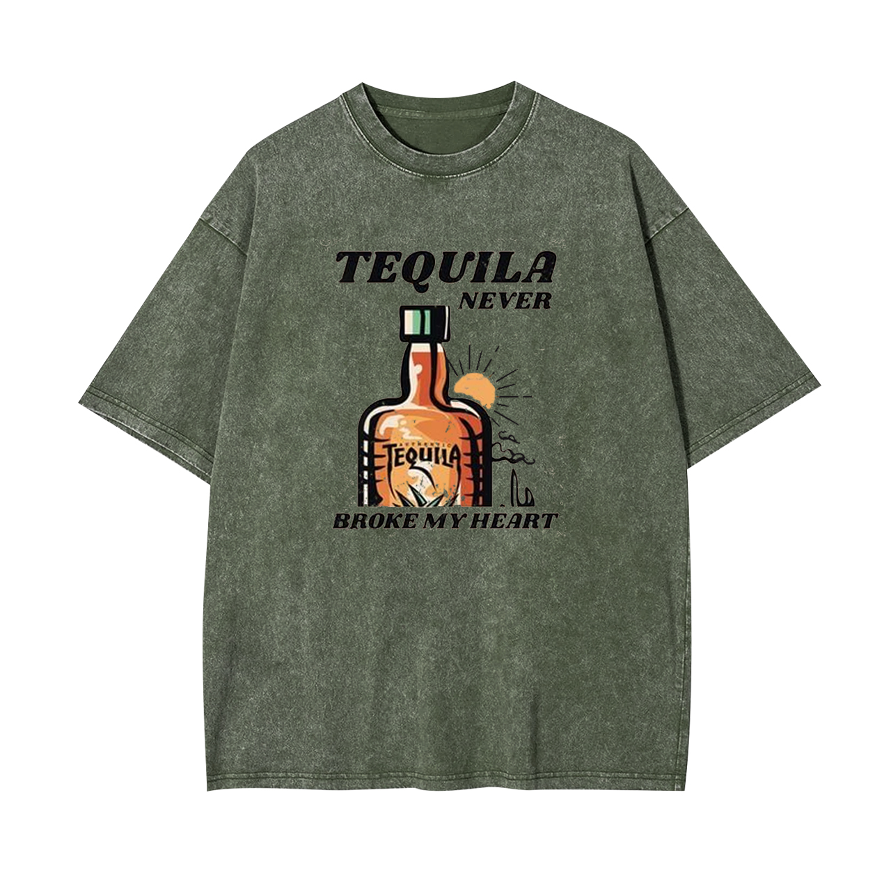 Tequila Never Broke My Heart Garment-dye Tees