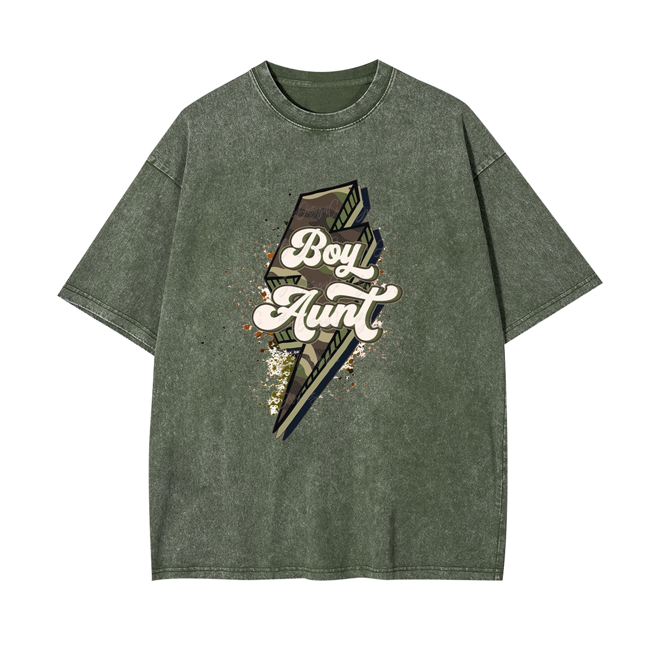 Boy Aunt Lightning Splash Garment-dye Tees
