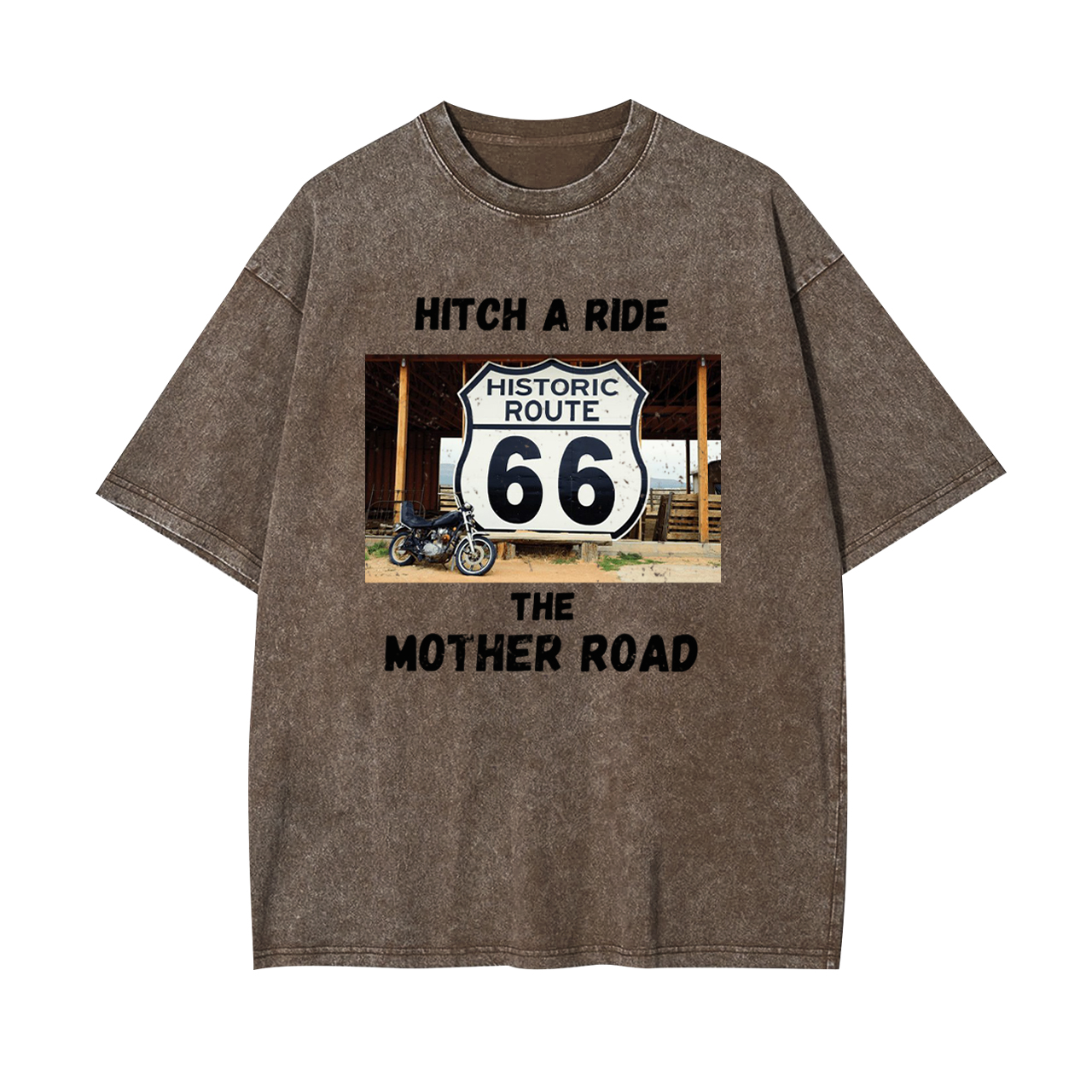 Hitchhiking Along the Mother Road's Historic Route 66 Garment-dye Tees