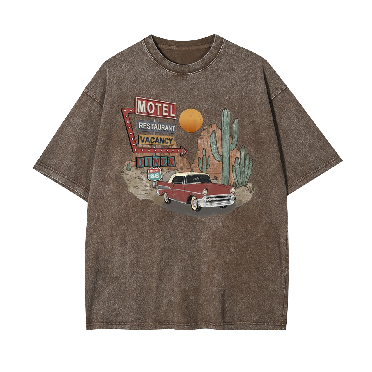 Retro Rock and Roll Desert Cactus Garment-dye Tees