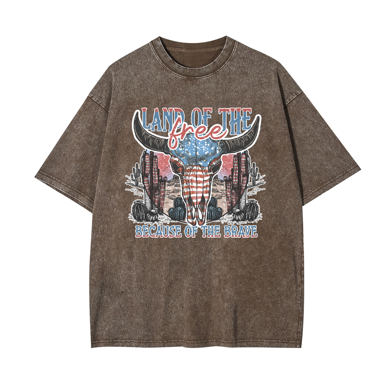 4th Of July And Cow Skull Garment-dye Tees
