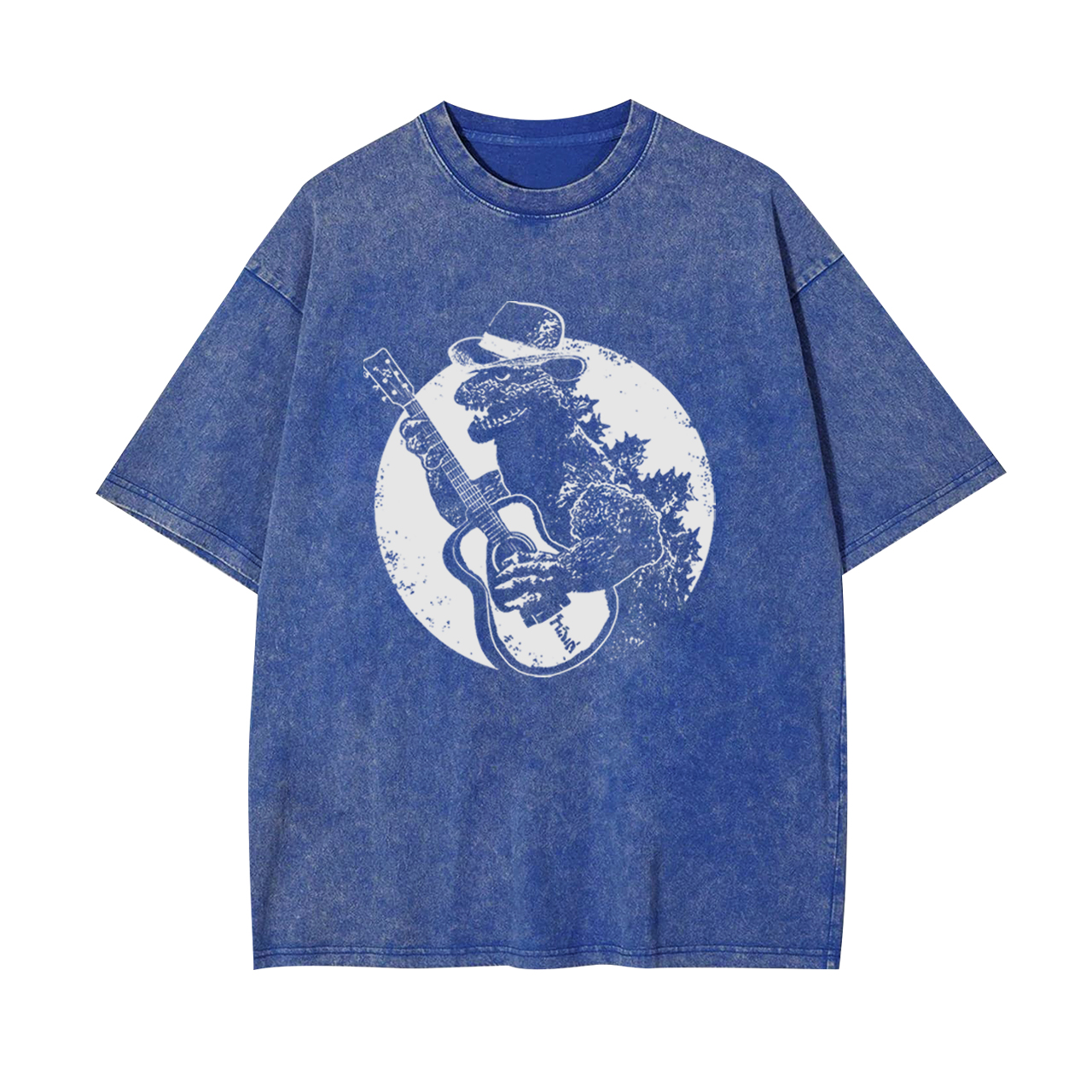 Dinosaur Playing Guitar Garment-dye Tees