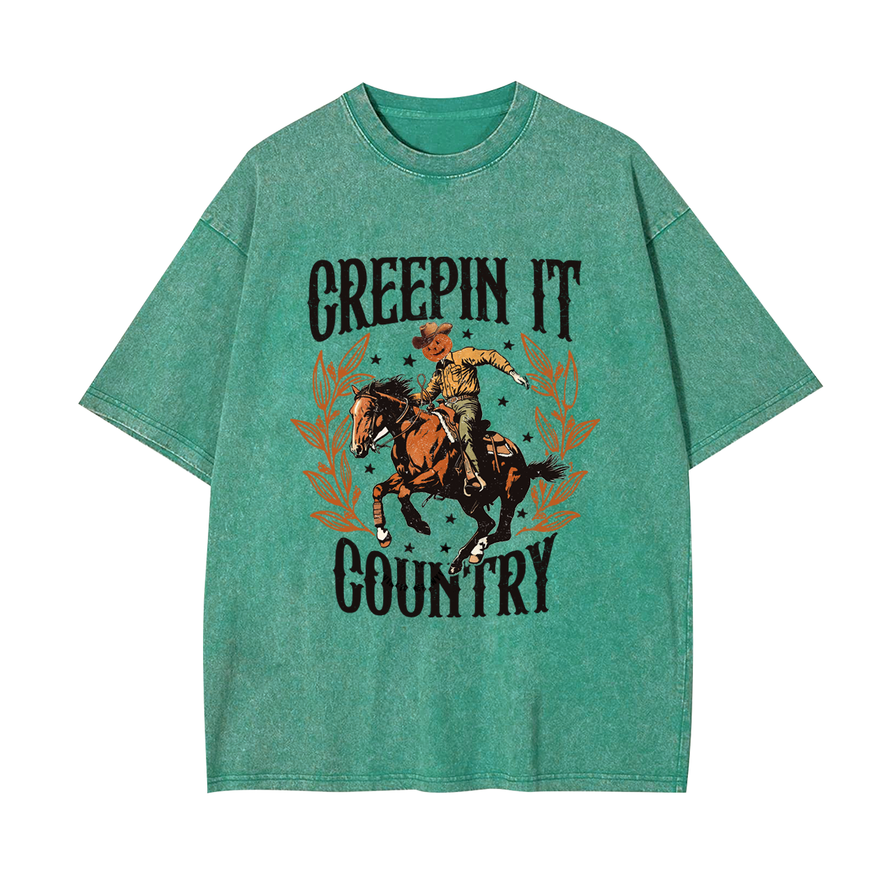 Creepin It Country Western Halloween Garment-dye Tees