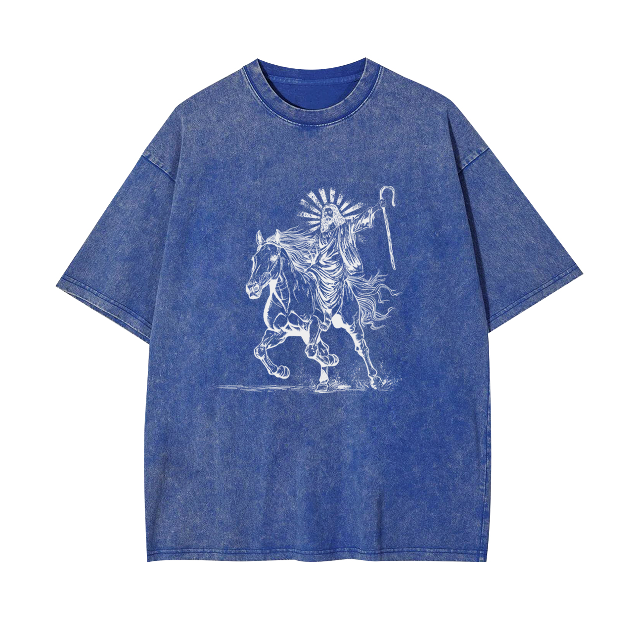 Jesus Riding Horse Garment-dye Tees