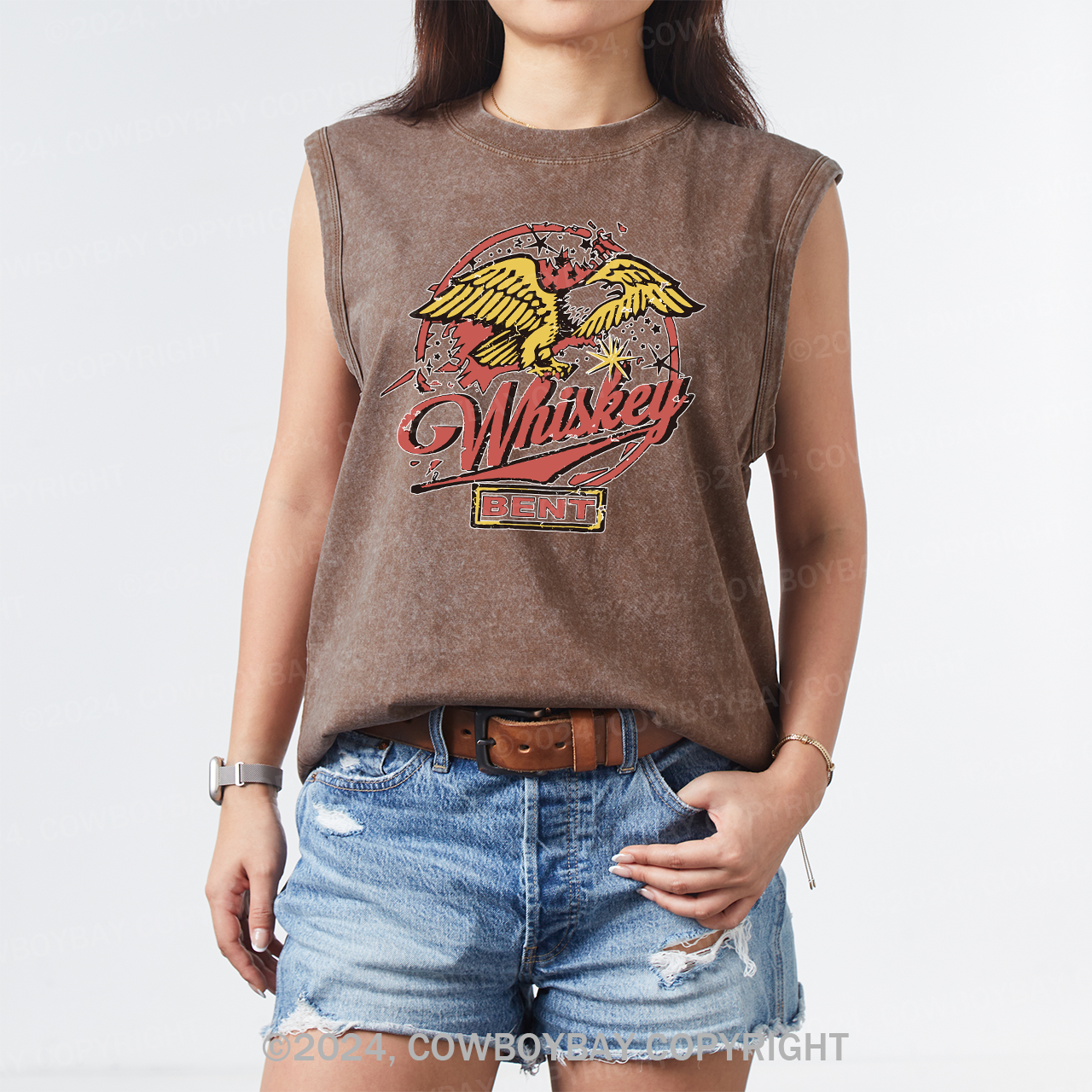 Whiskey Bent 70's Throwback Washed Tanks