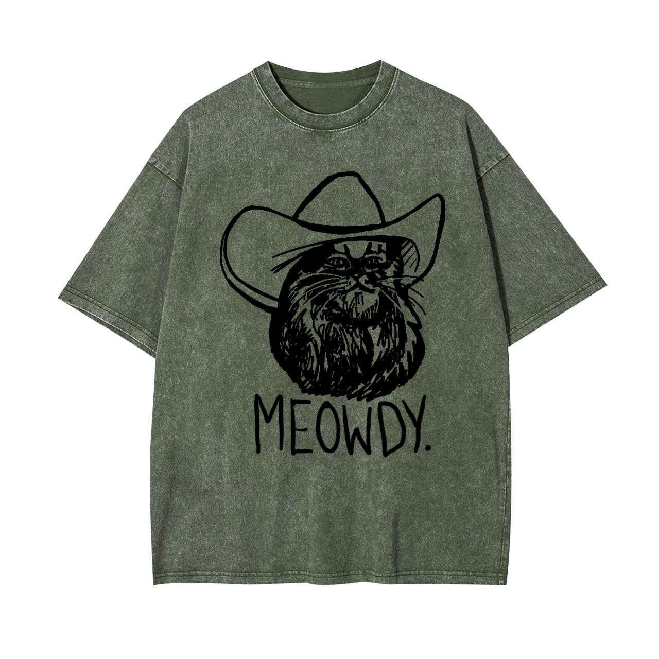 Meowdy Texas Cat Garment-dye Tees