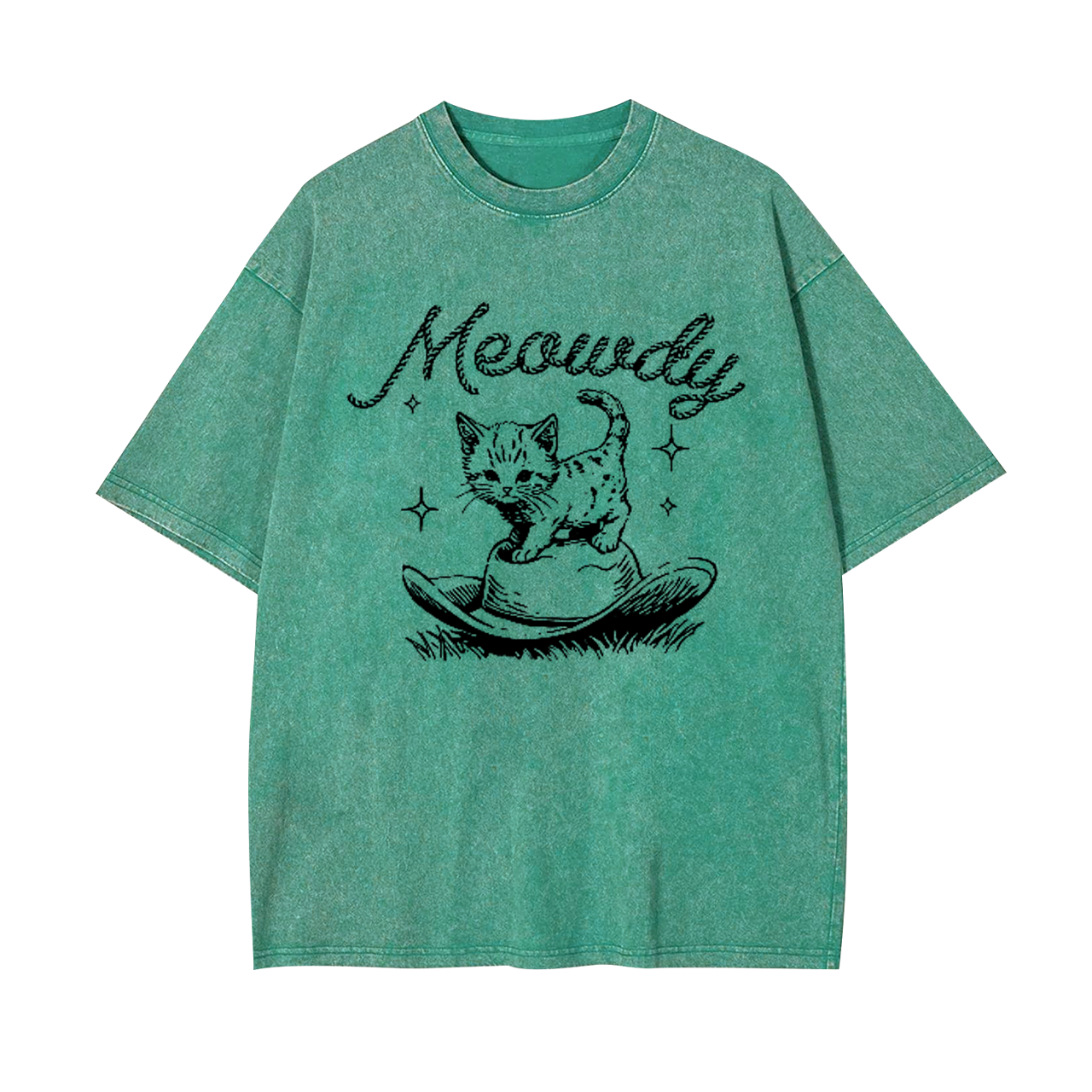 Meowdy Cute Kitten Cat Garment-dye Tees