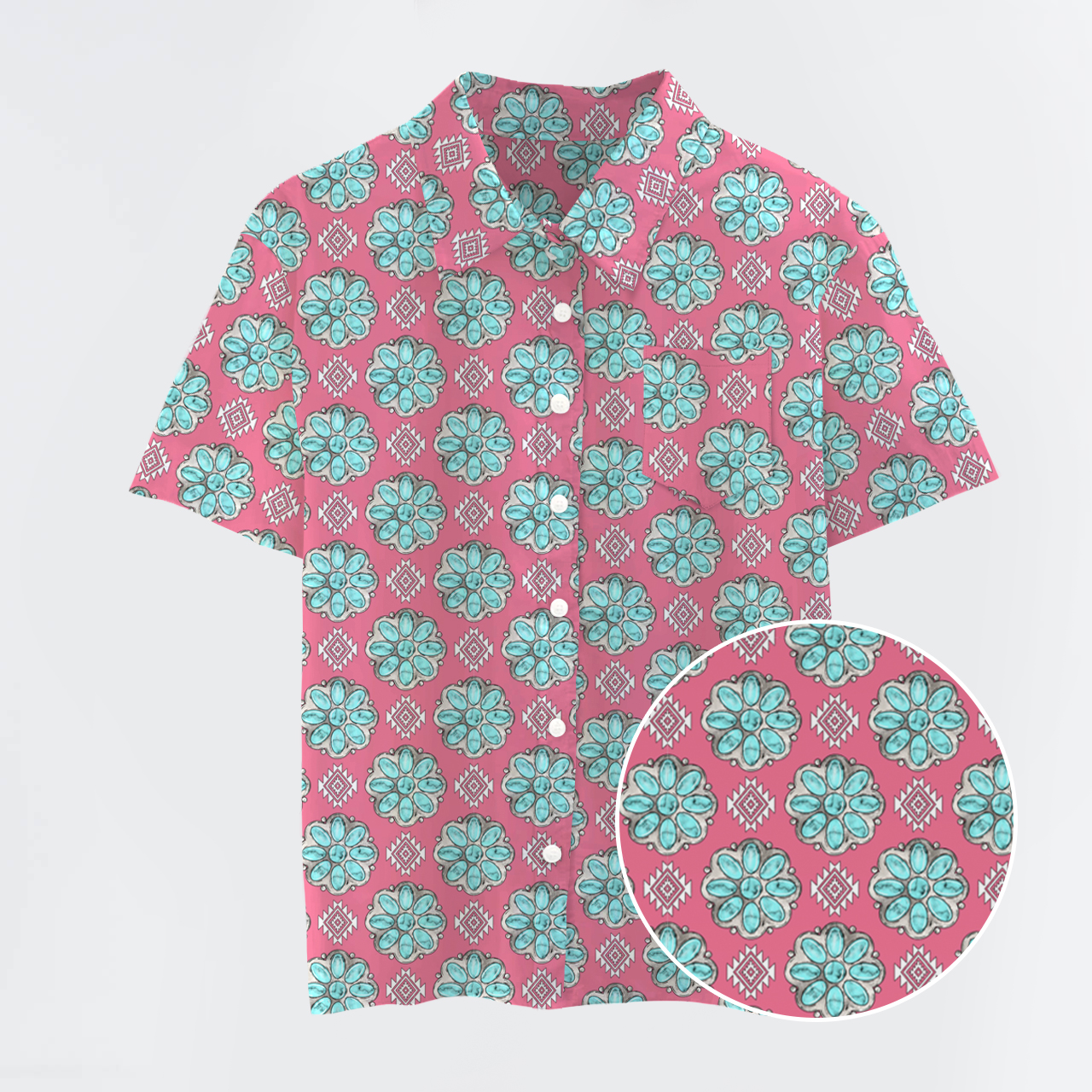 Western Turquoise Button Up Shirts