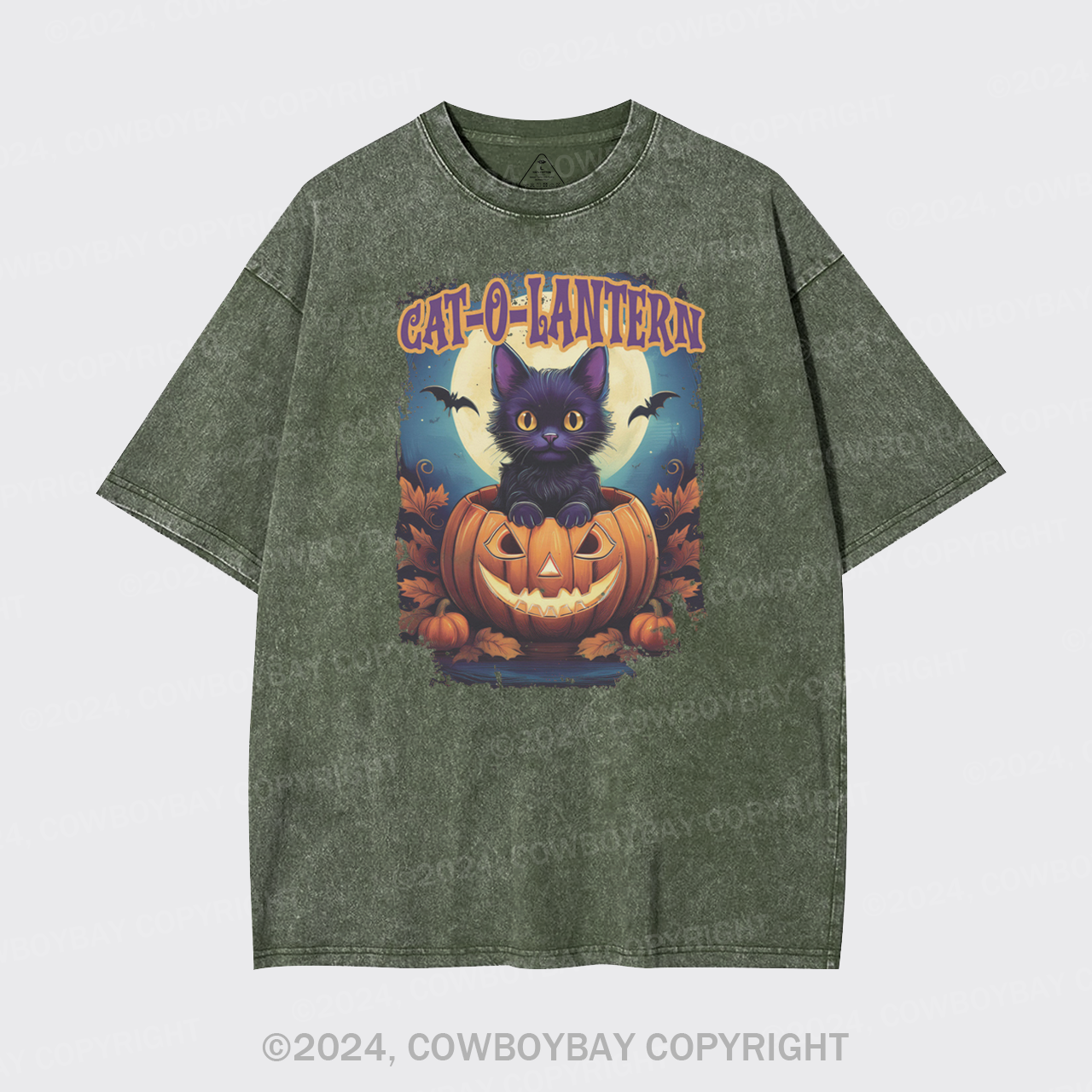 Cat-O-Lantern Garment-dye Tees