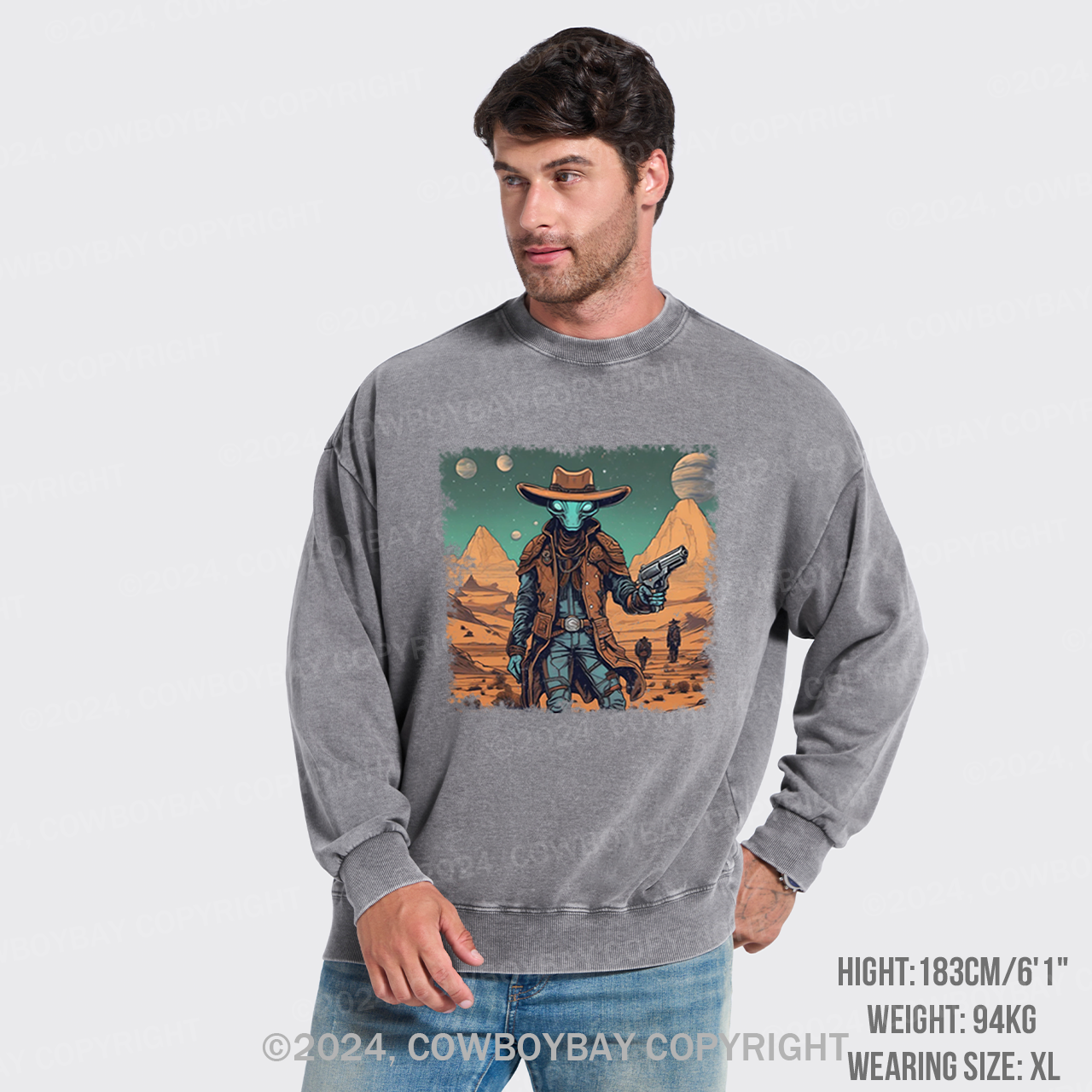 Cosmic Wrangler Washed Sweatshirts