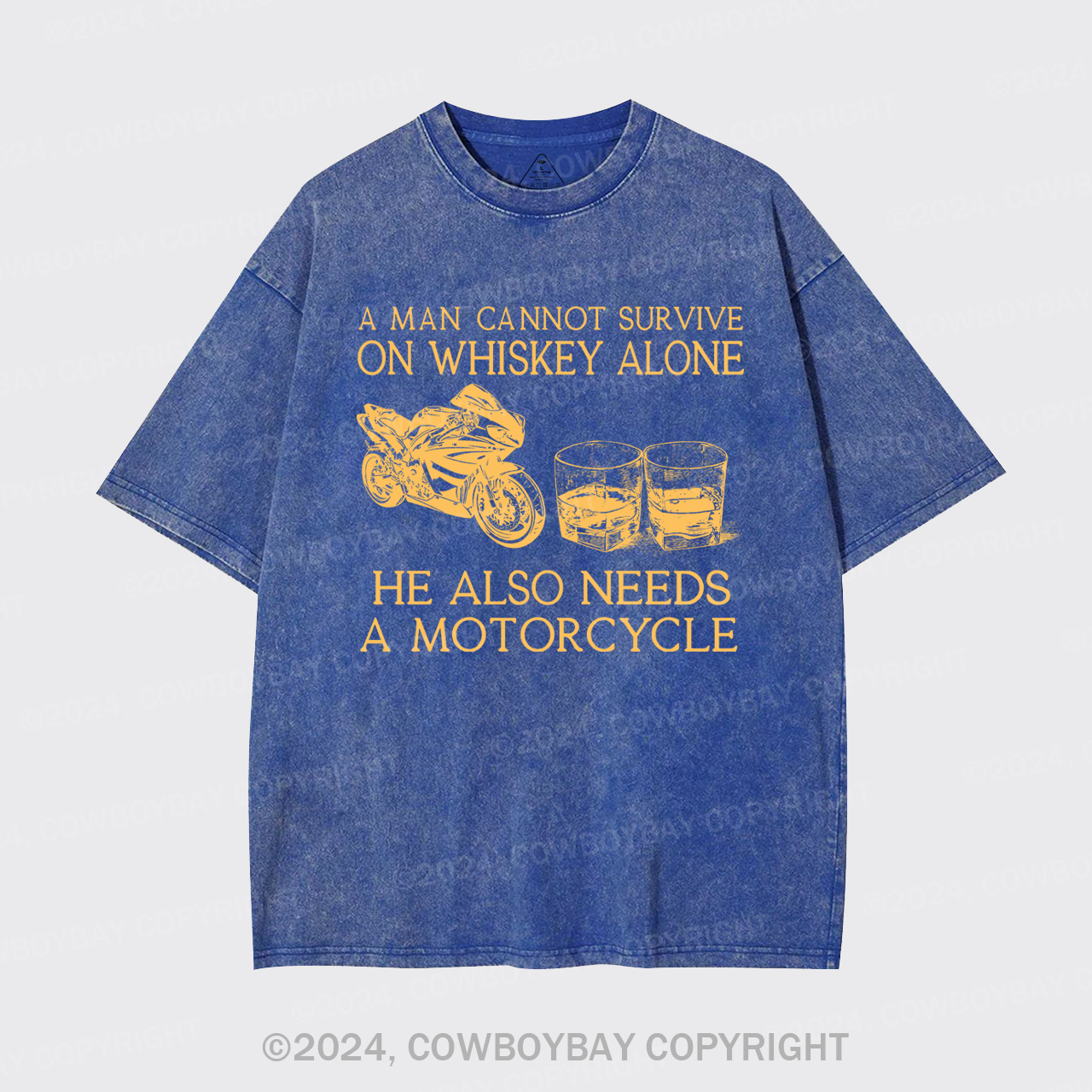 Whisky And Motorbike Garment-dye Tees