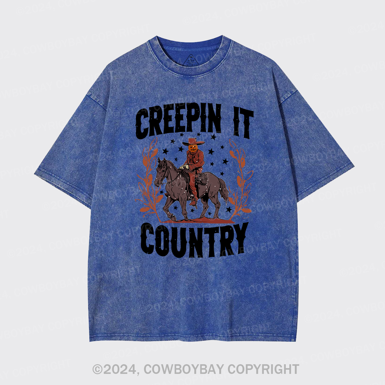 Halloween,Creepin It Country Western Garment-dye Tees