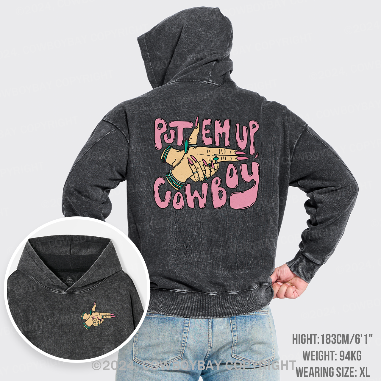 Put ��Em Up Cowboy Garment-Dye Hoodies