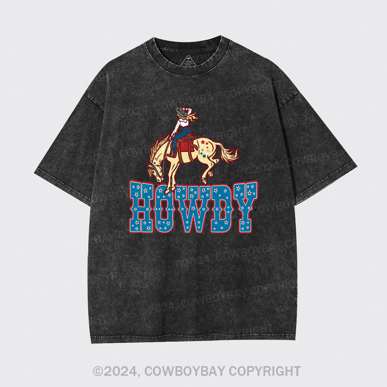 Howdy America Cowgirl Retro Cowboy Garment-dye Tees