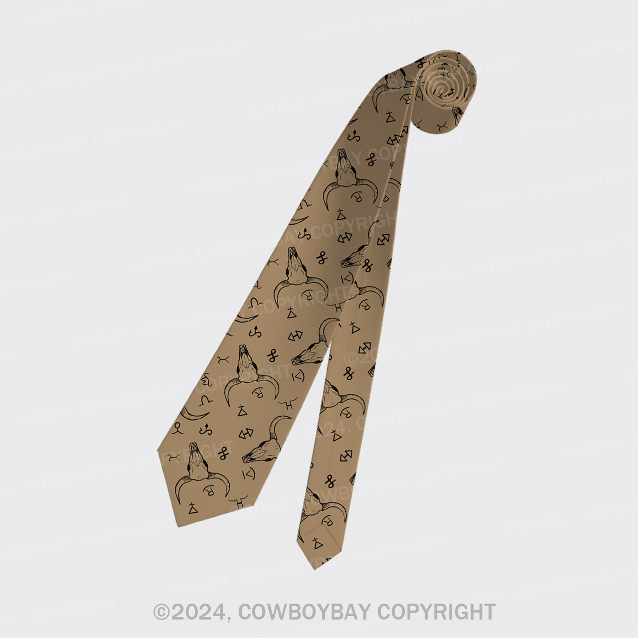 Cattle Branding Silk Necktie