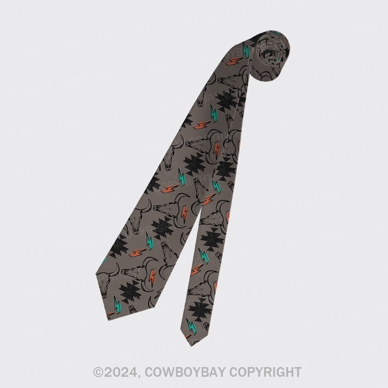 Cow Skull Silk Necktie