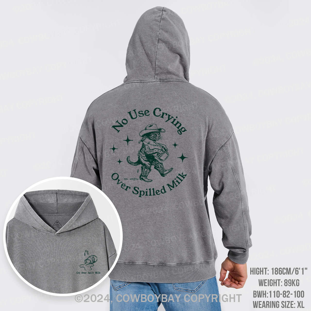 Cry Over Spilt Milk Garment Dye Hoodies Sale Cowboybay