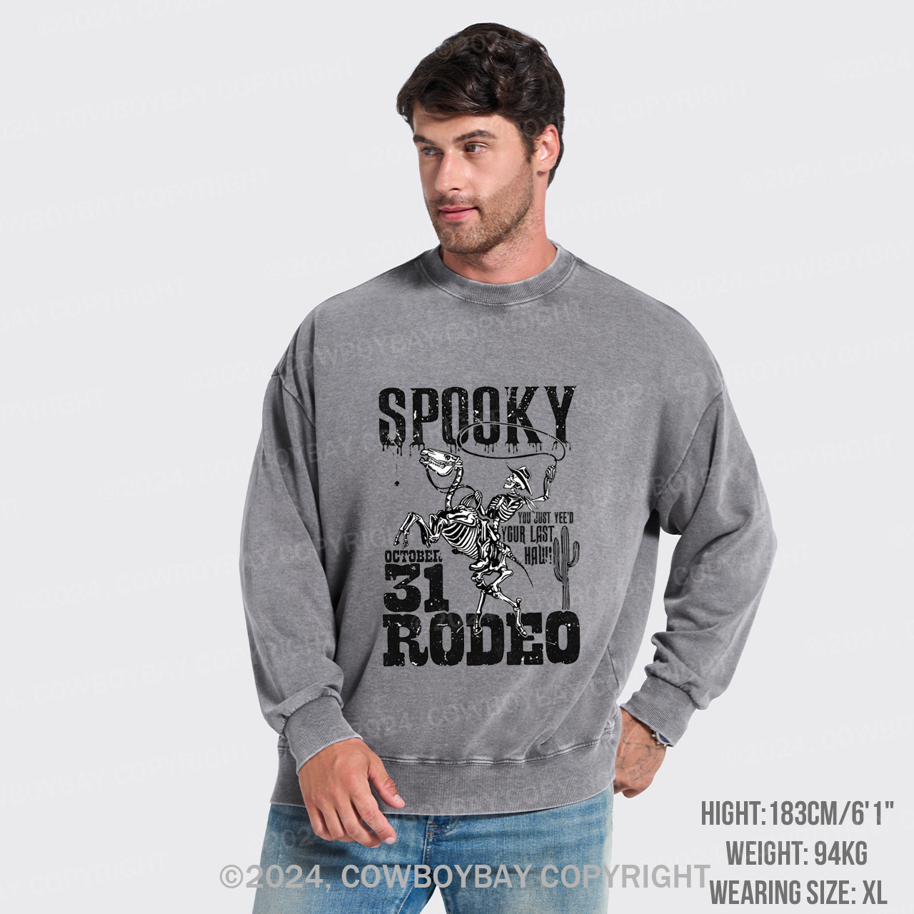 Retro Spooky Rodeo Washed Sweatshirts
