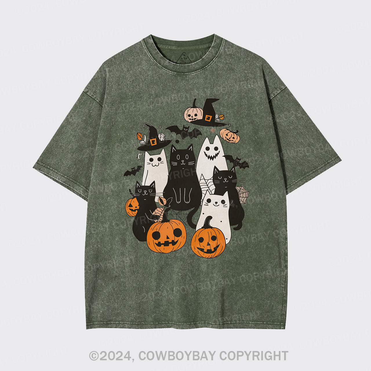 Halloween Cute Ghost Boo Garment-dye Tees