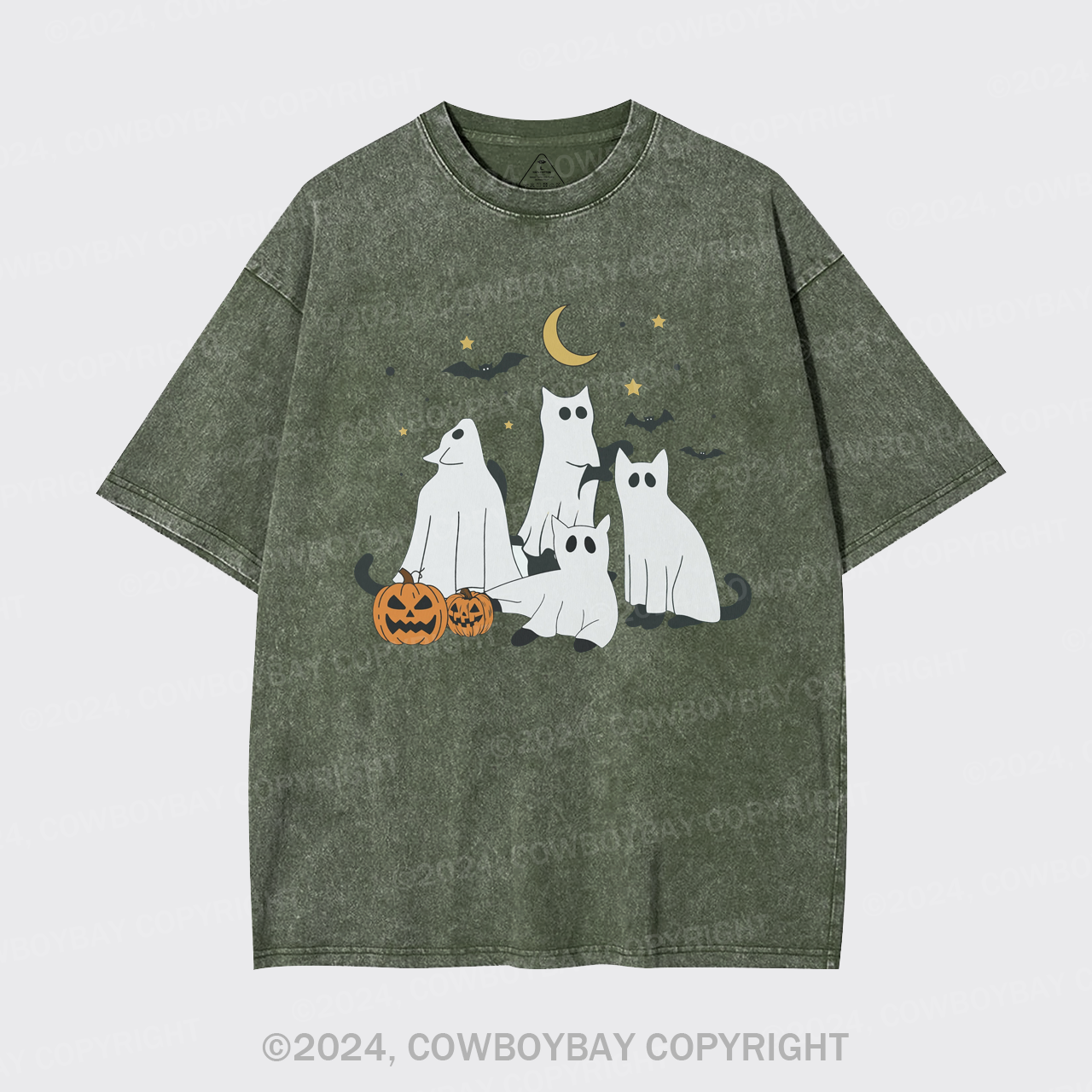 Halloween Cat Garment-dye Tees