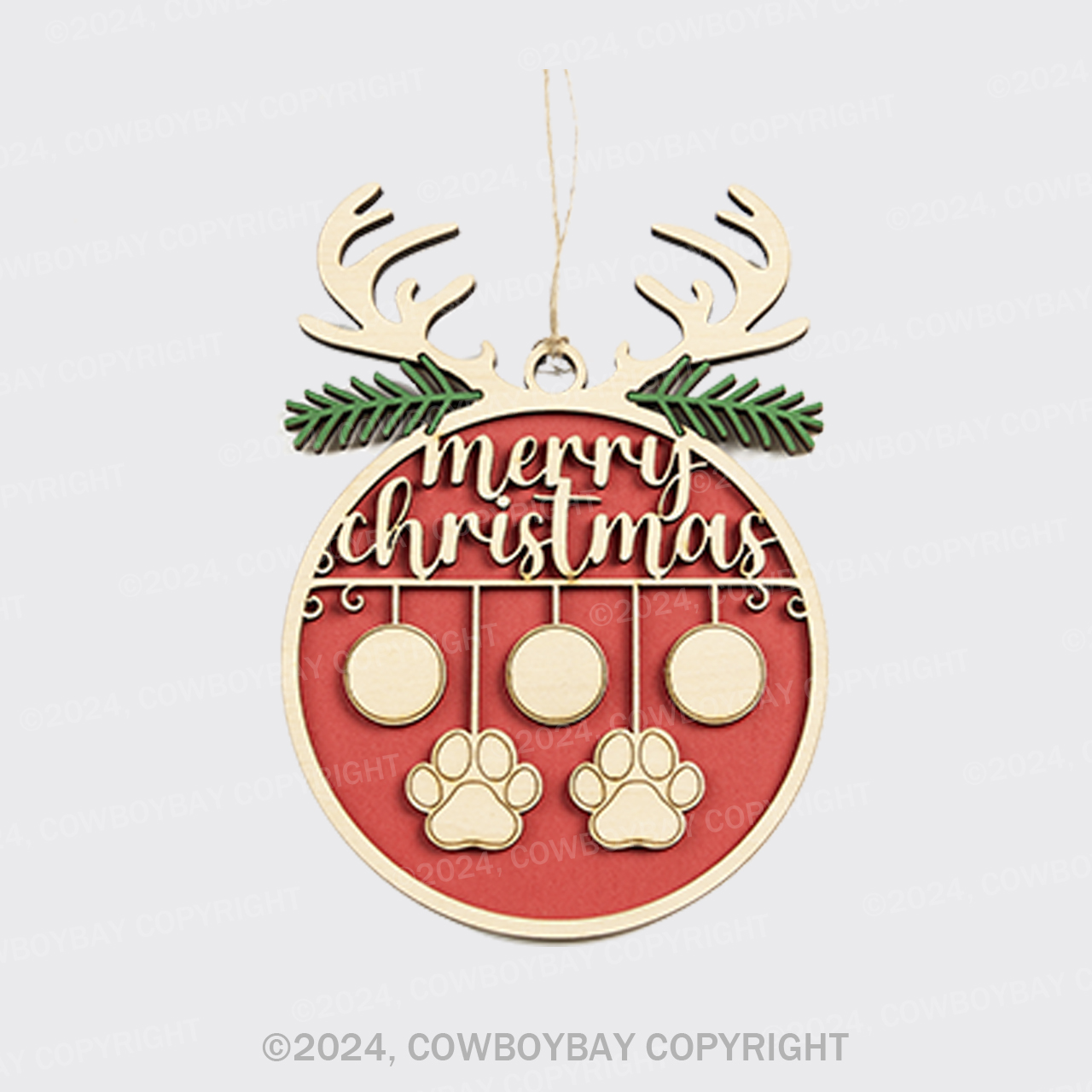 Personalized Wooden Elk Christmas Ornament