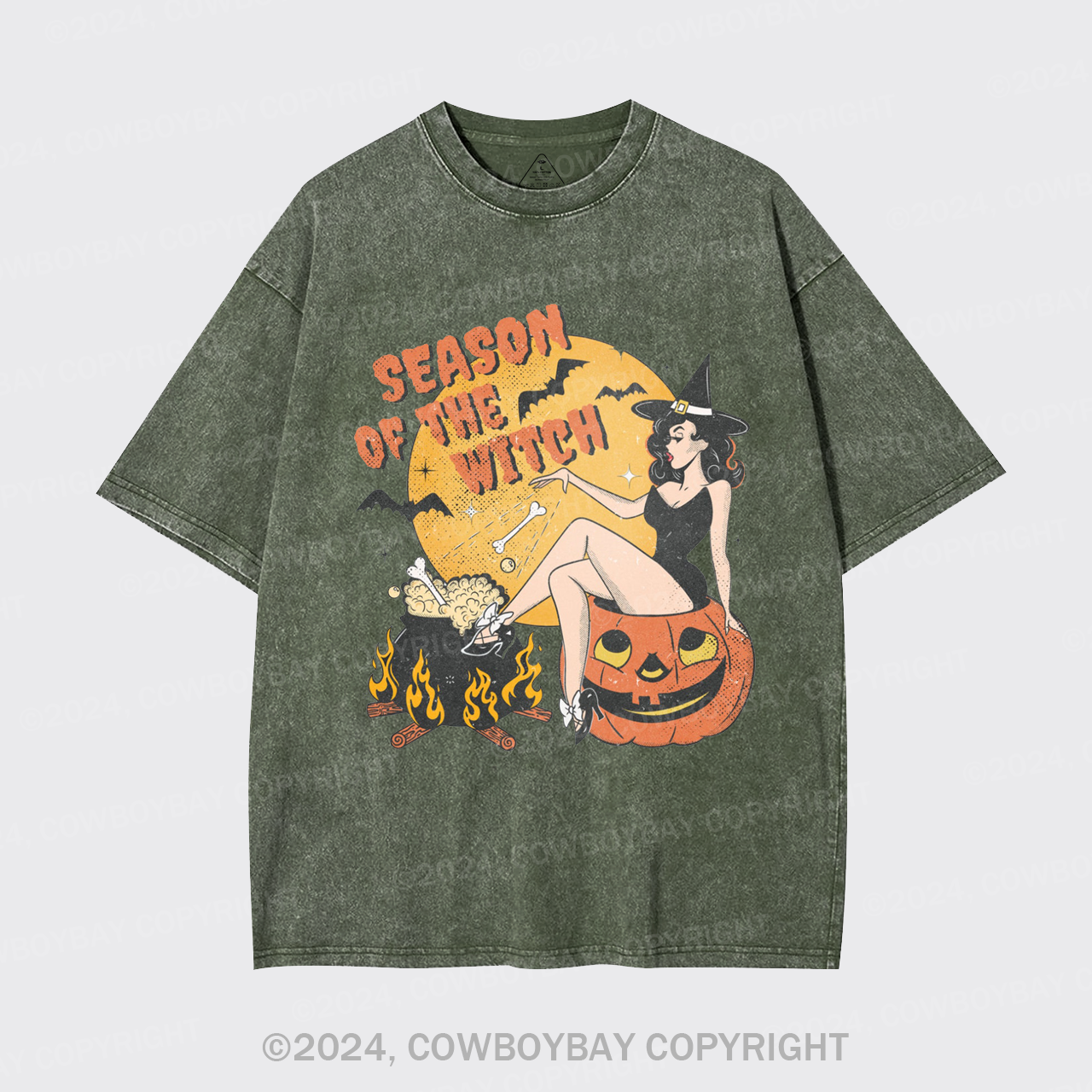 Season Of The Witch Halloween Garment-dye Tees