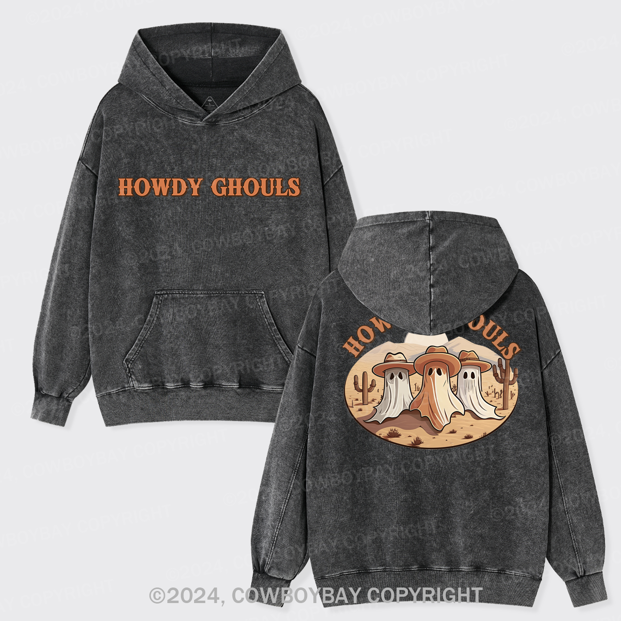Howdy Ghouls Cute Spooky Garment-Dye Hoodies