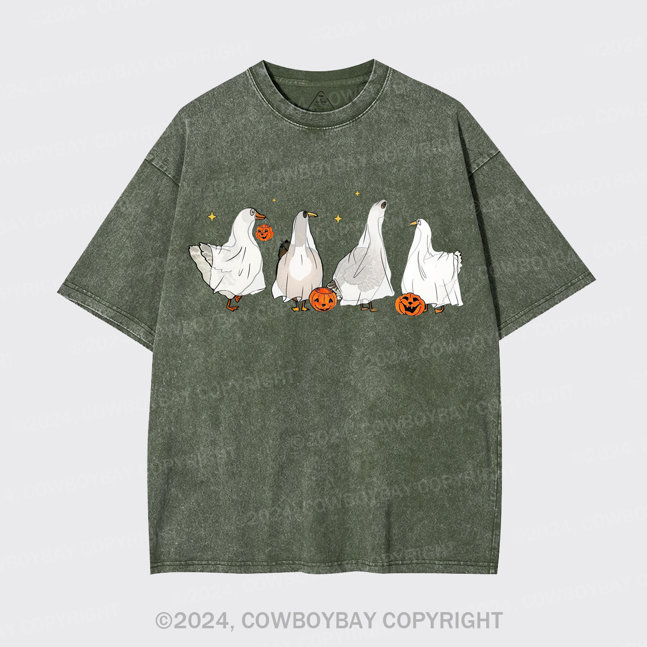 Halloween Ghost Ducks Garment-dye Tees