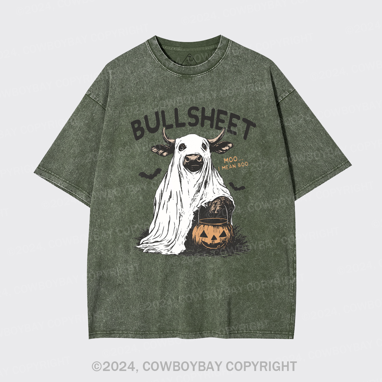 Funny Halloween Bullsheet Garment-dye Tees