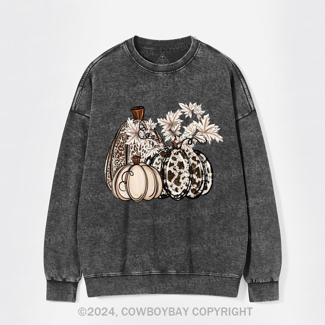 Pumpkins Fall Halloween Washed Sweatshirts