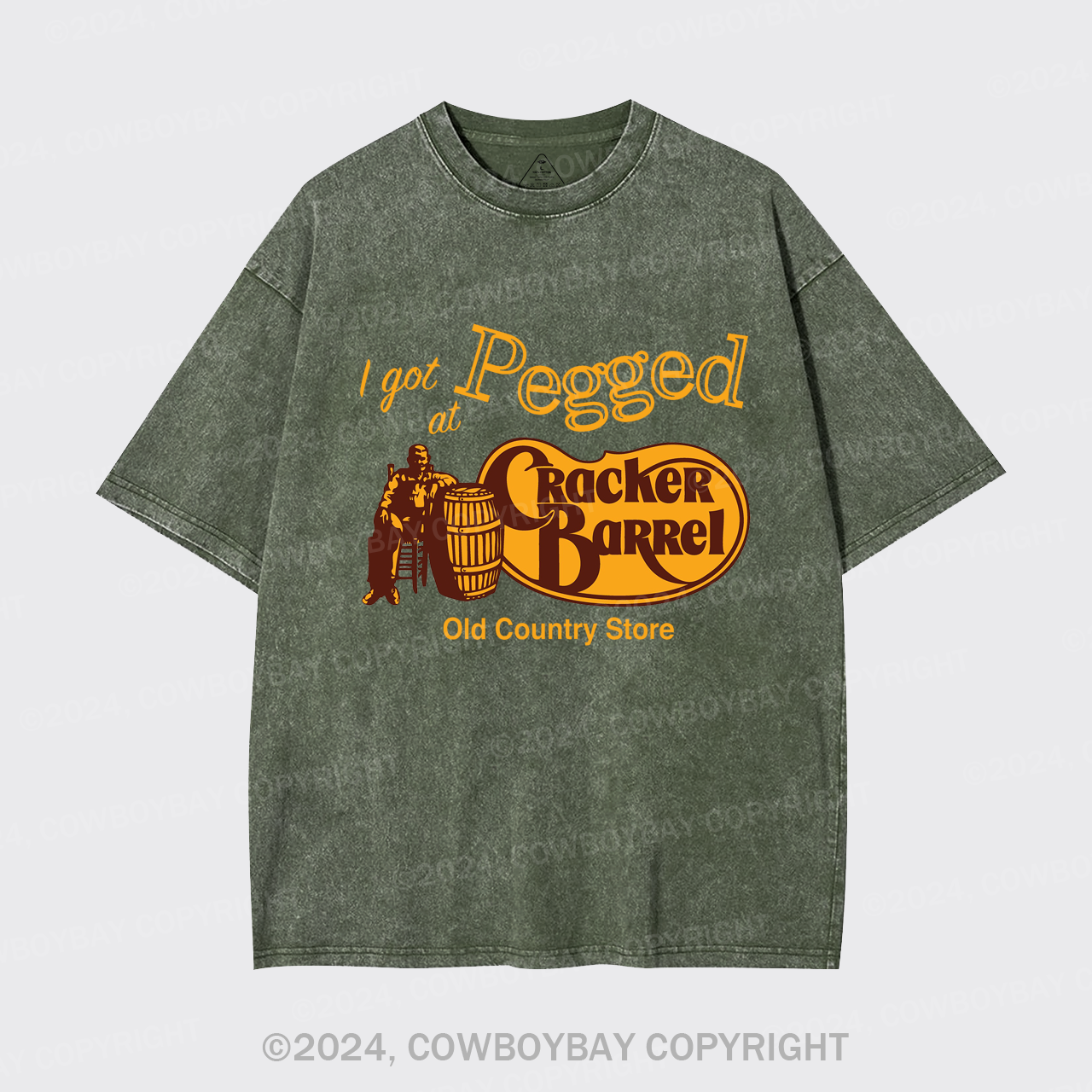I Got Pegged at Cracker Barrel Old Country Store Garment-dye Tees