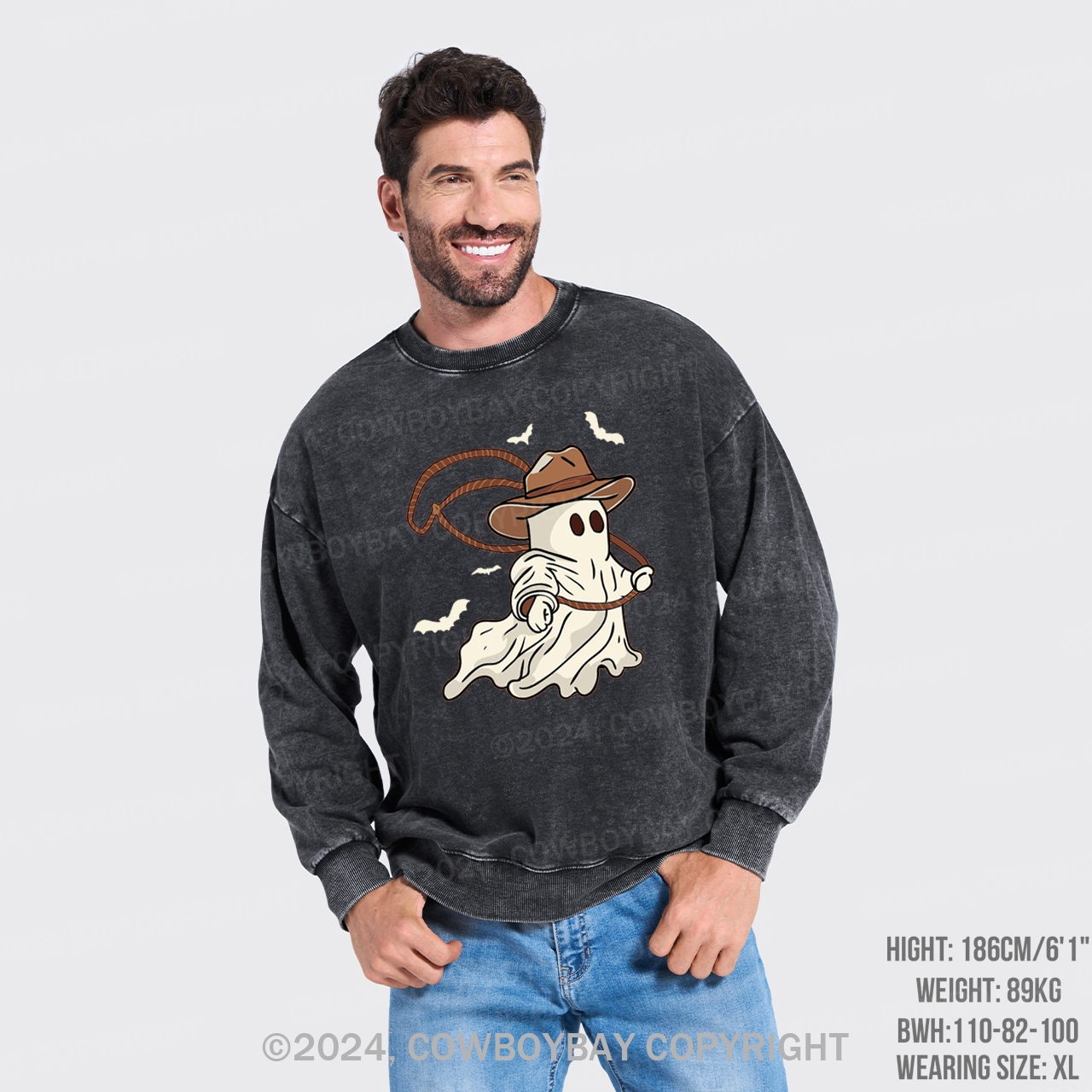 Ghost Cowboy Lasso Washed Sweatshirts