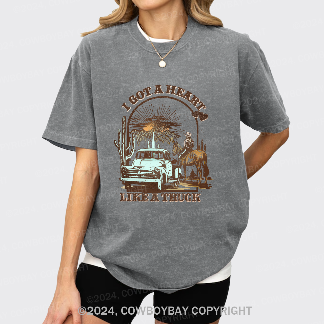 Heart Like A Truck Western Sunset Garment-dye Tees