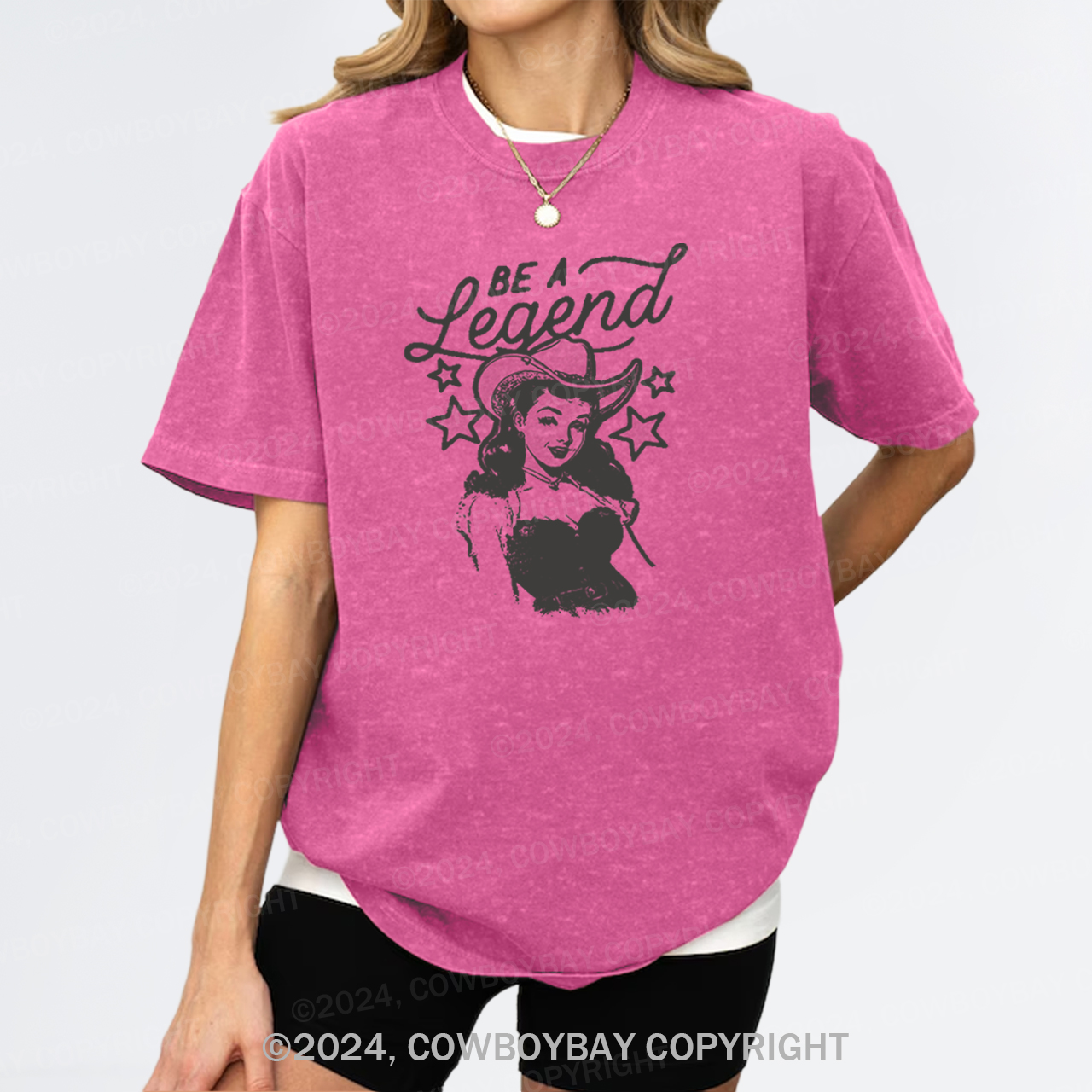 Vintage Sexy Cowgirl Be A Legend Garment-dye Tees