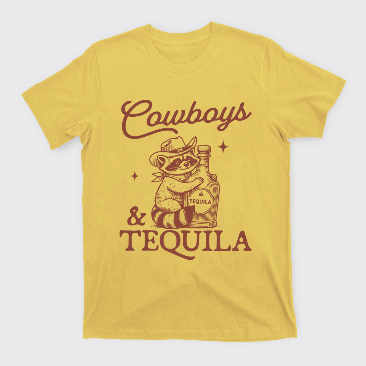 Funny Raccoon-Cowboys & Tequila T-Shirts