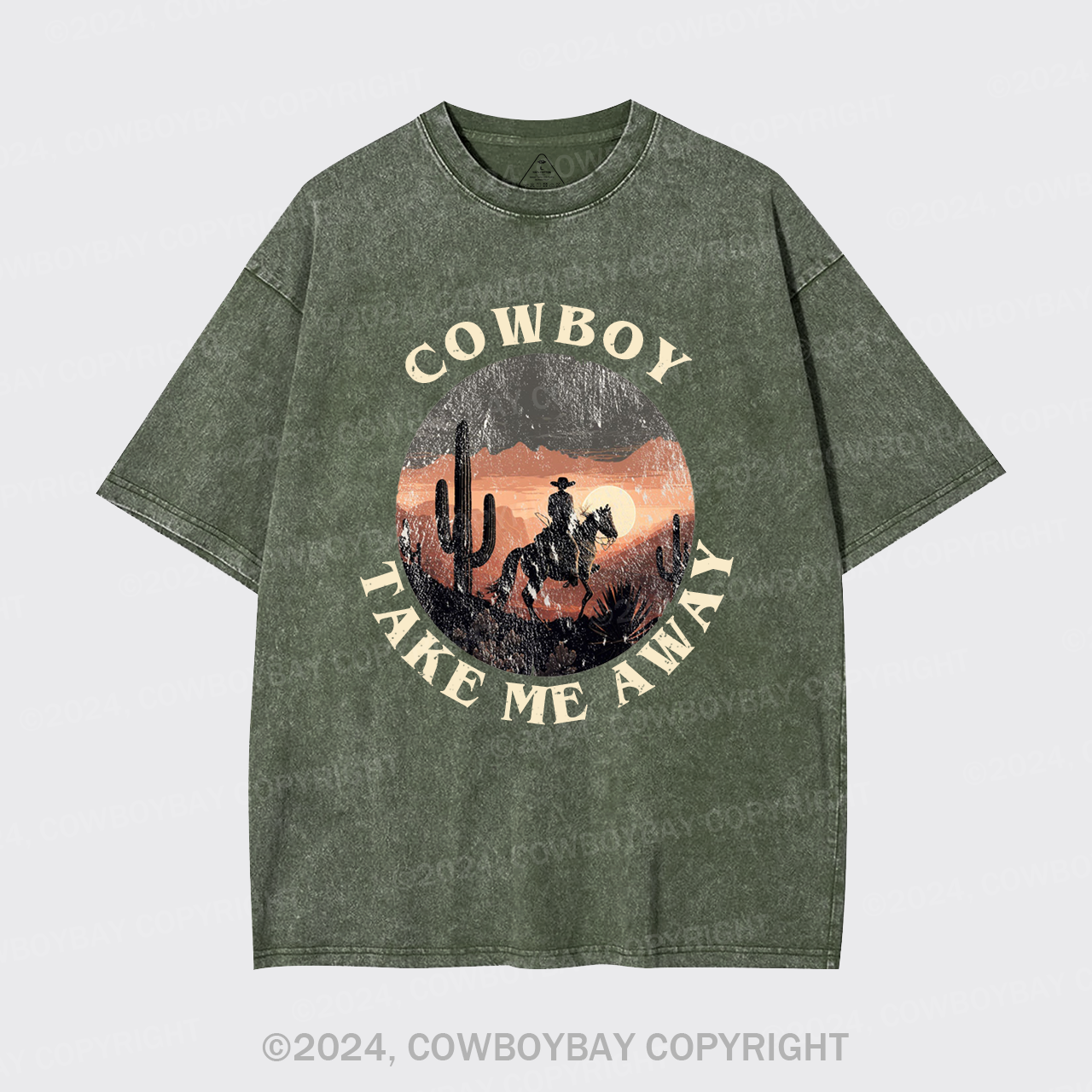 Cowboy Take Me Away Cute Farm Garment-dye Tees