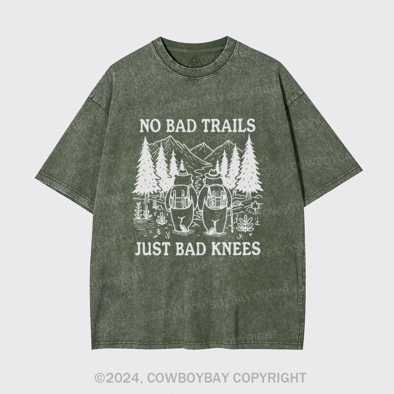 No Bad Trails Just Bad Knees Garment-dye Tees