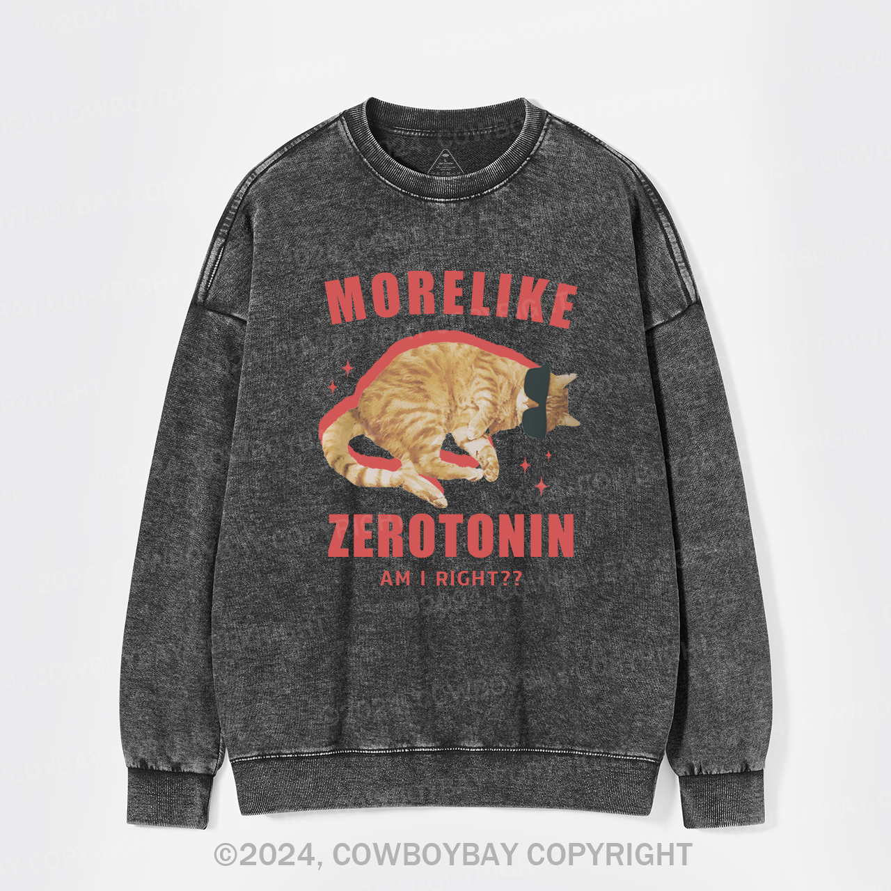 More Like Zerotonin Am I Right Washed Sweatshirts