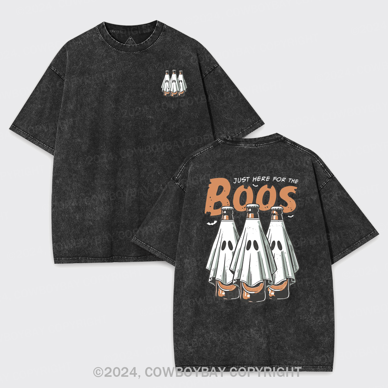 Halloween Just Here For The Boos Garment-dye Tees