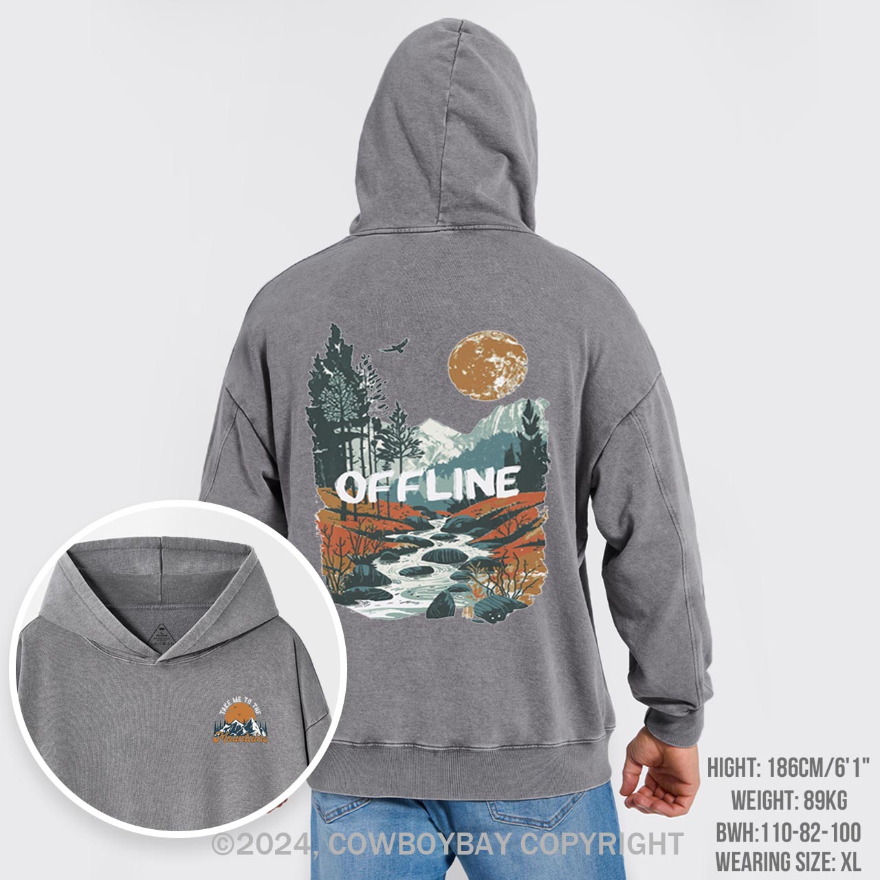 Hiking In The Mountains Garment-Dye Hoodies