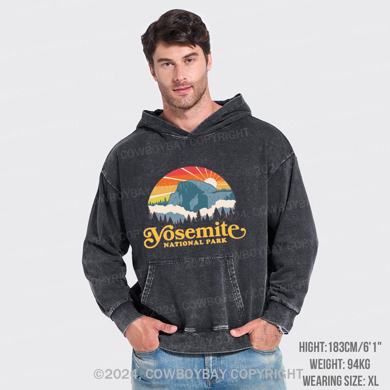 Yosemite Mountain Hiking Garment-Dye Hoodies