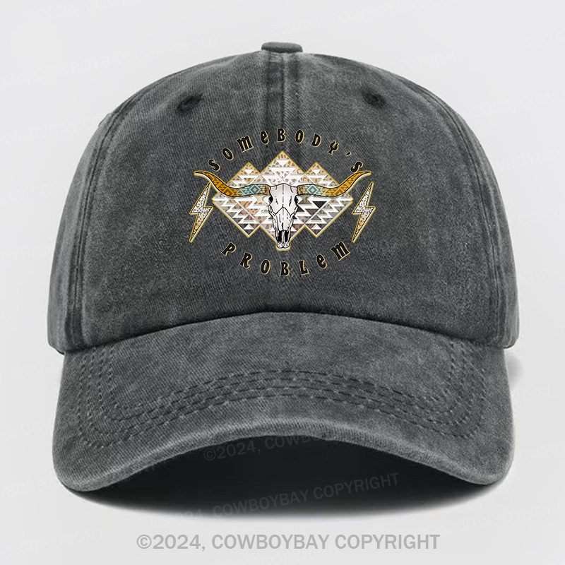 Boho Skull Somebody's Problem Wash Hat