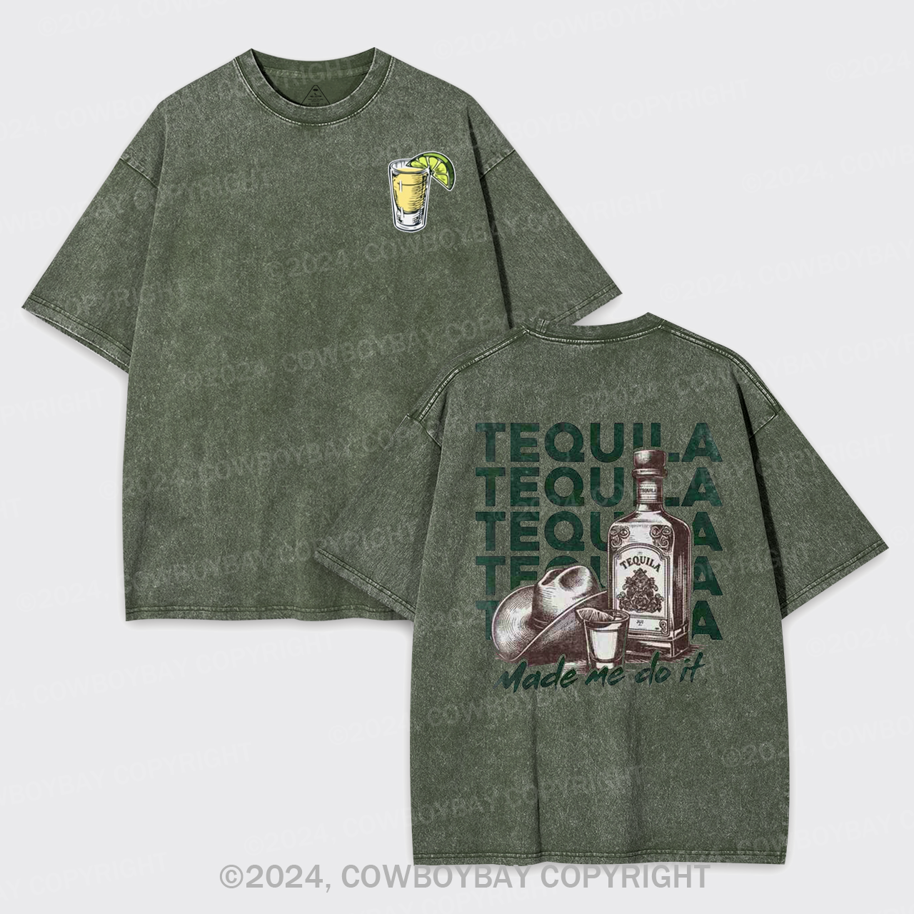 Cute Tequila Shot Lover Garment-dye Tees