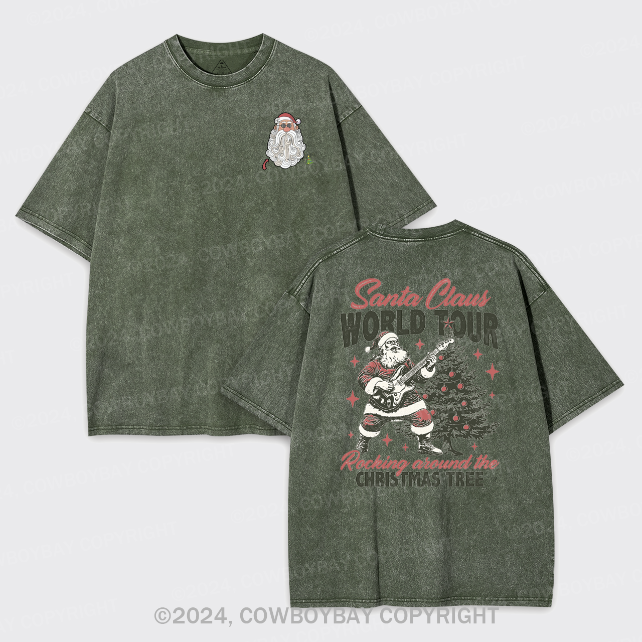 Retro Santa Claus Garment-dye Tees