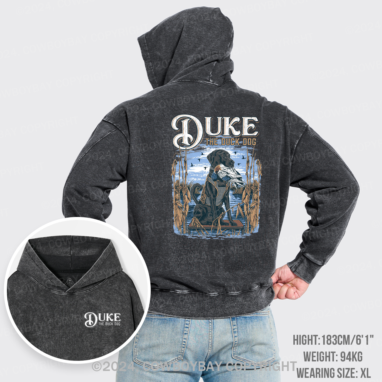 Duke The Duck Dog Garment-Dye Hoodies