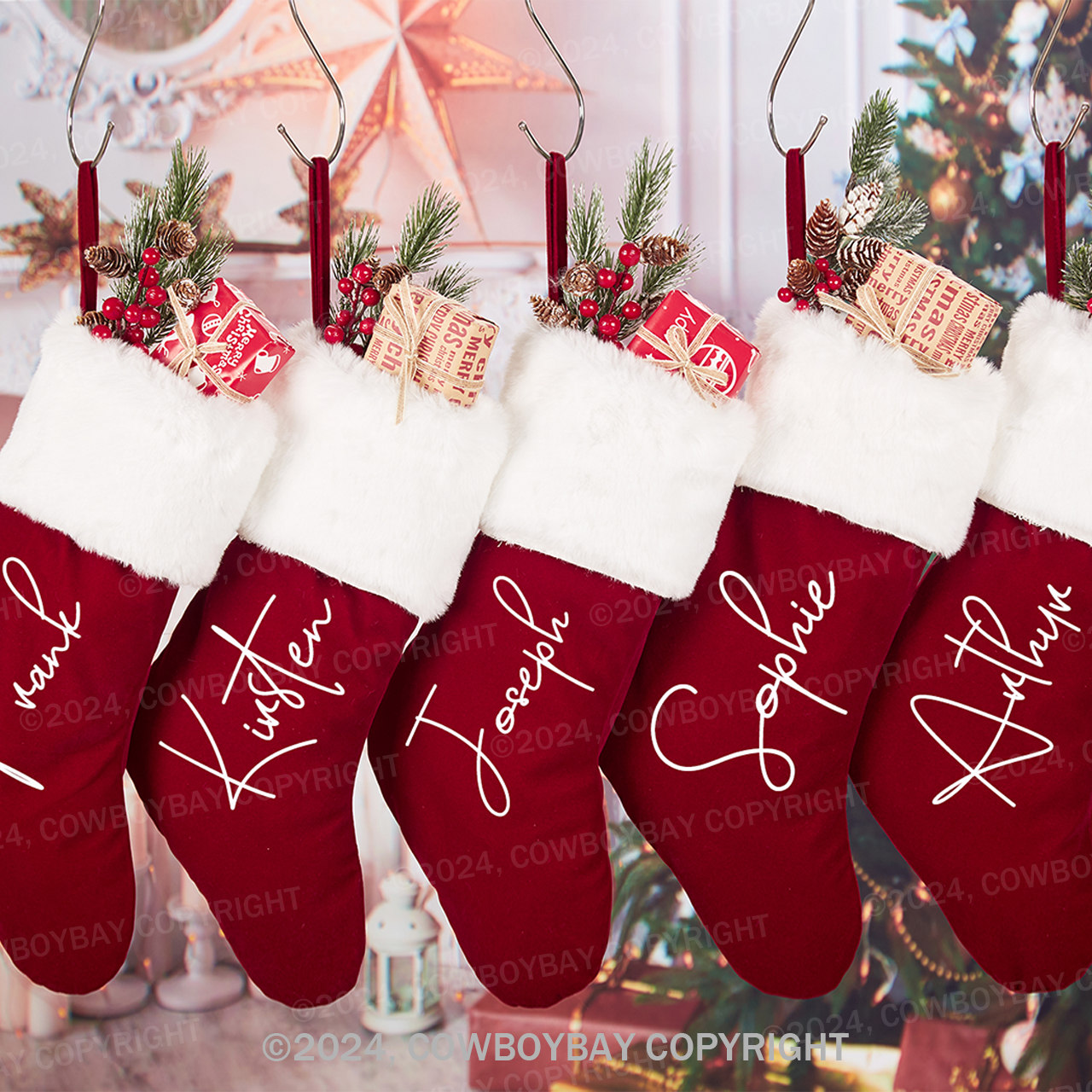 Personalized Name Red Christmas Stockings